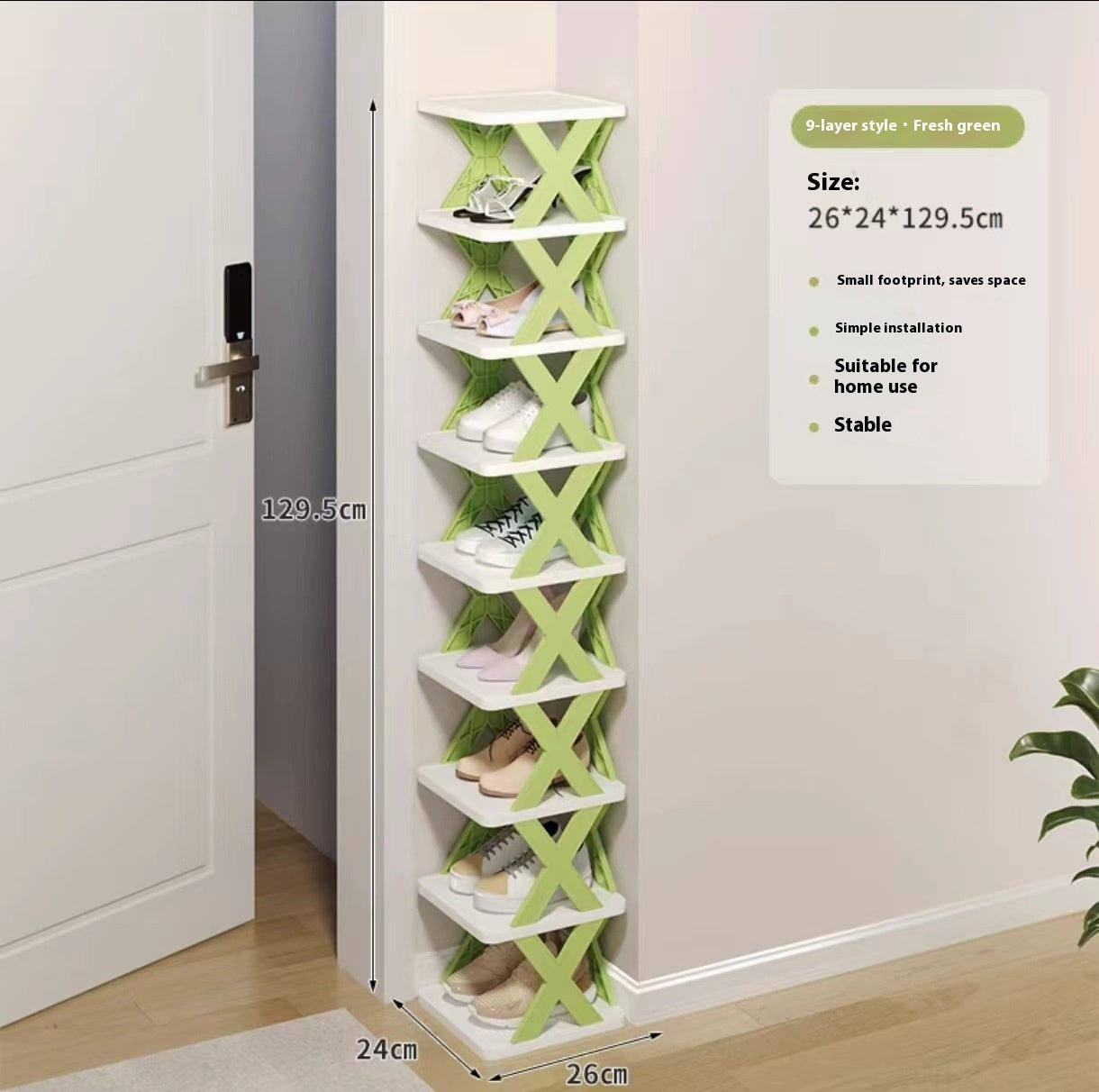 Dust-proof Door Narrow Folding Shoe Rack For Small Office Dormitory