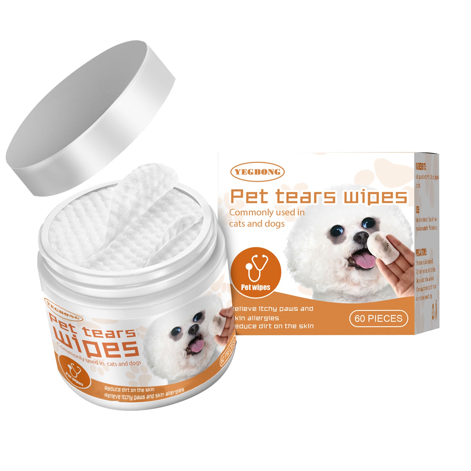 Yegbong Pet Wet Wipes Cleaning Removal Cotton Pads