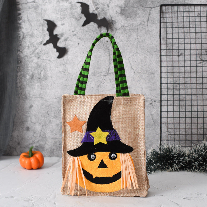 Borsa regalo di Halloween per bambini con caramelle, strega, teschio e zucca