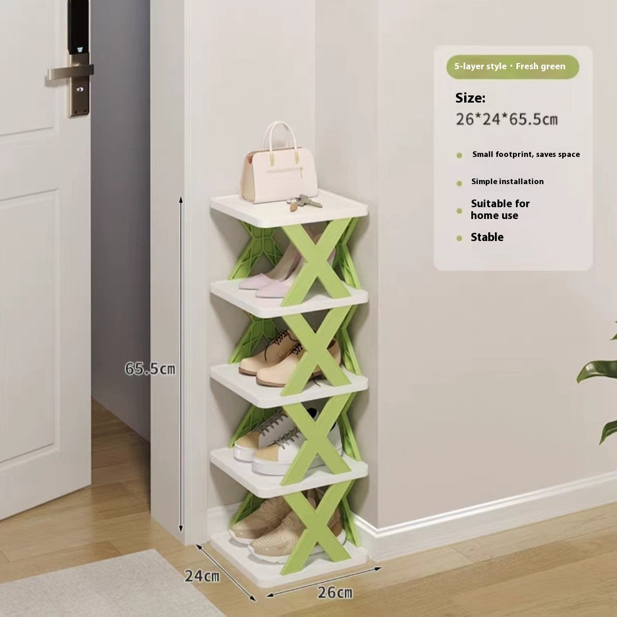 Dust-proof Door Narrow Folding Shoe Rack For Small Office Dormitory