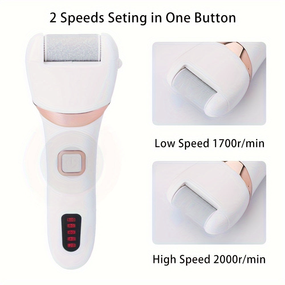 Electric Foot Grinder And Callus Remover With 3 Roller Heads