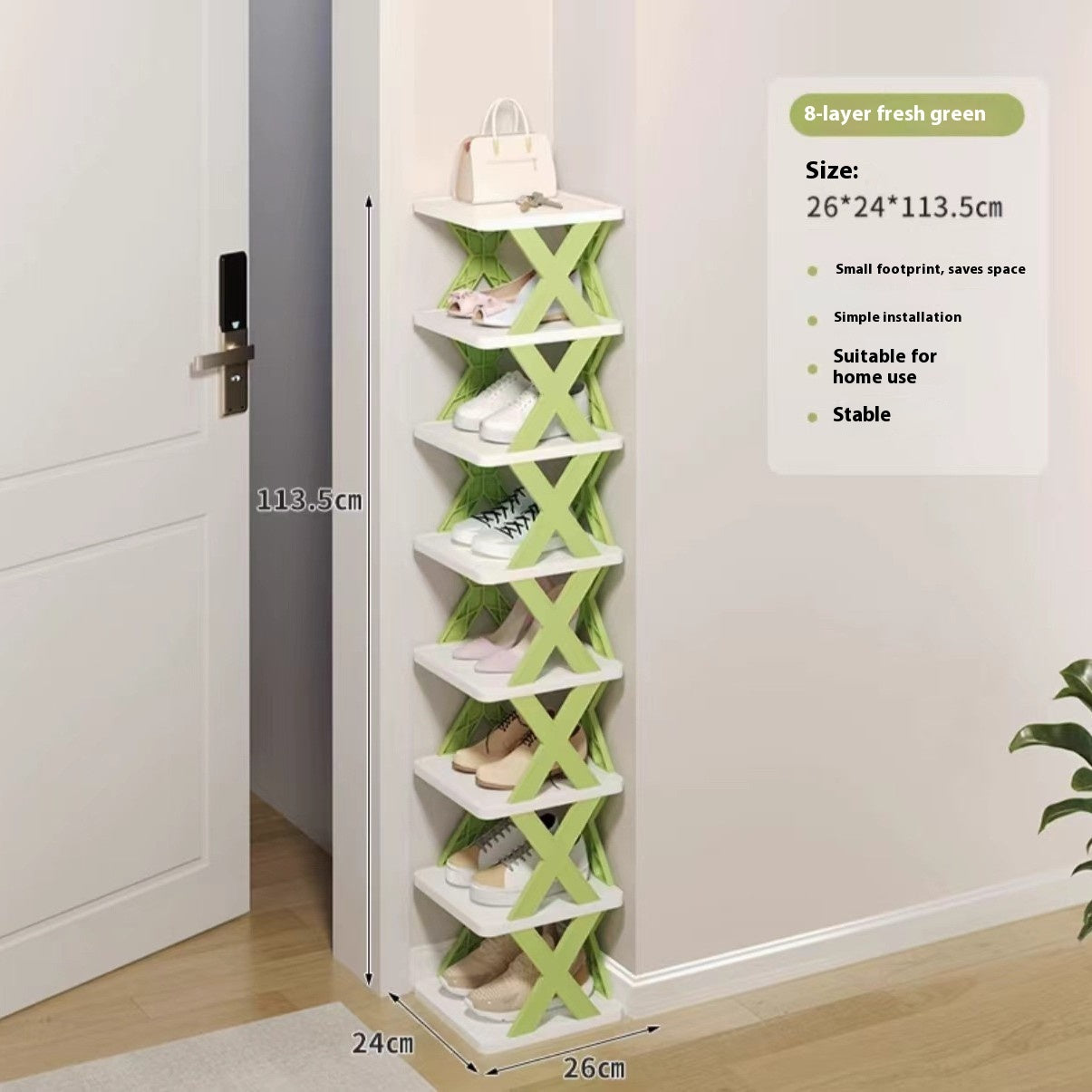 Dust-proof Door Narrow Folding Shoe Rack For Small Office Dormitory