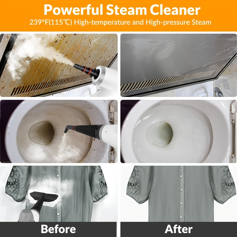 Handheld Multi-Surface Pressurized Steam Cleaner With 12 Accessories
