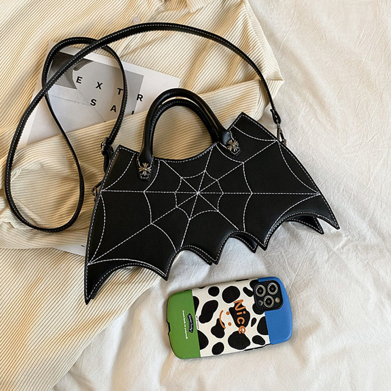 Borsa a tracolla a forma di ragnatela di Halloween – Borsa in stile Batgirl