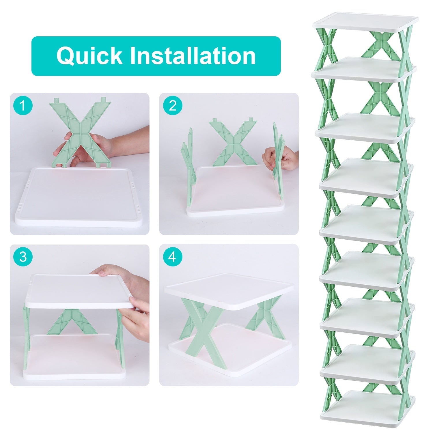 1Pc 9Tier Narrow Entryway Shoe Rack