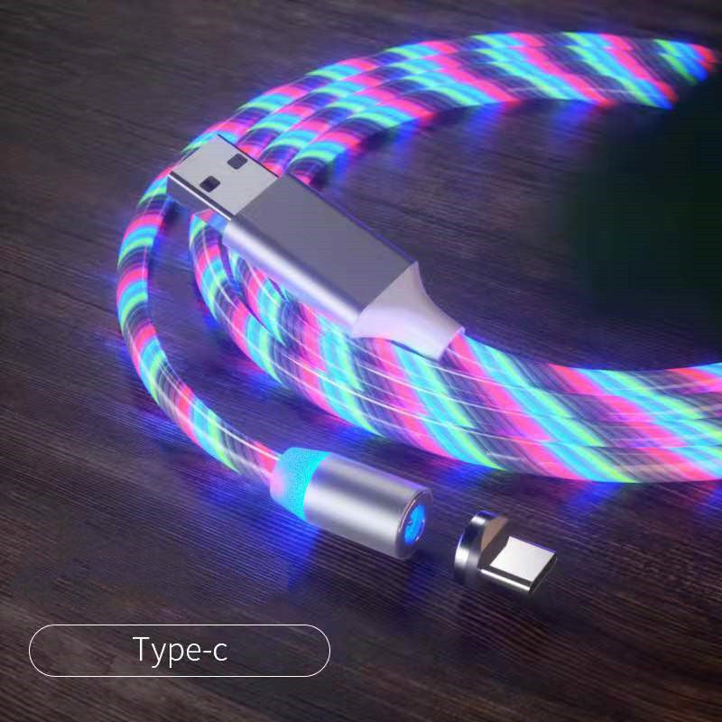 Cavo Micro USB con illuminazione a ricarica rapida magnetica Cavo di ricarica magnetica a LED Cavo di tipo C
