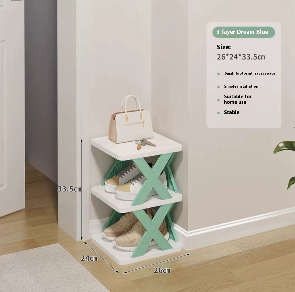 Dust-proof Door Narrow Folding Shoe Rack For Small Office Dormitory