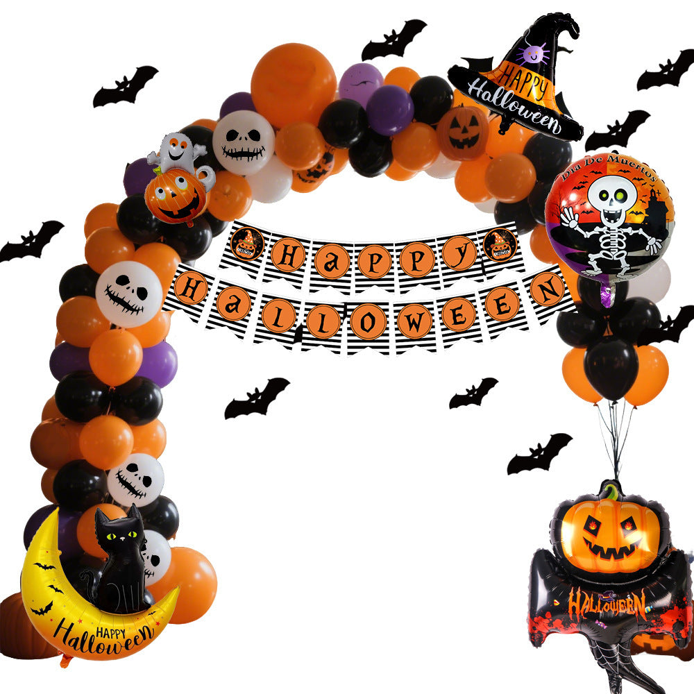 Set di palloncini con bandiera da appendere per Halloween, decorazioni per feste