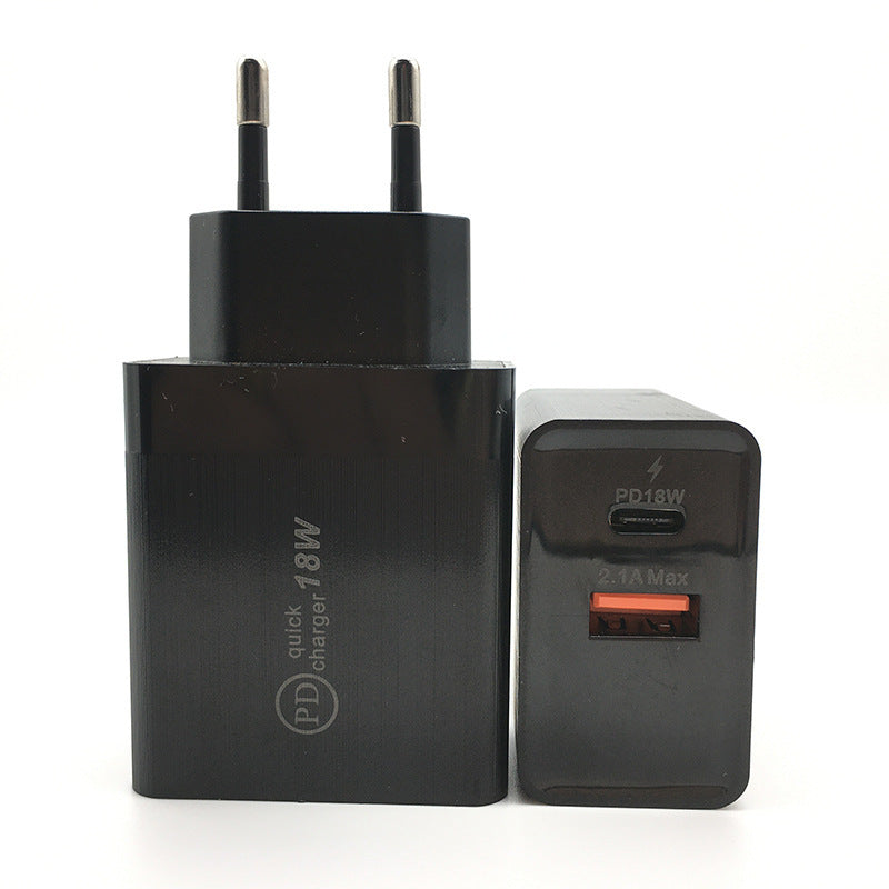 Adattatore di ricarica rapida USB-C da 18 W con spina USA e caricabatterie USB Type-C PD