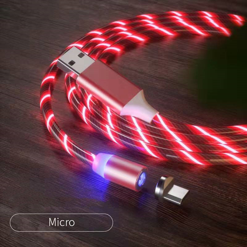 Cavo Micro USB con illuminazione a ricarica rapida magnetica Cavo di ricarica magnetica a LED Cavo di tipo C