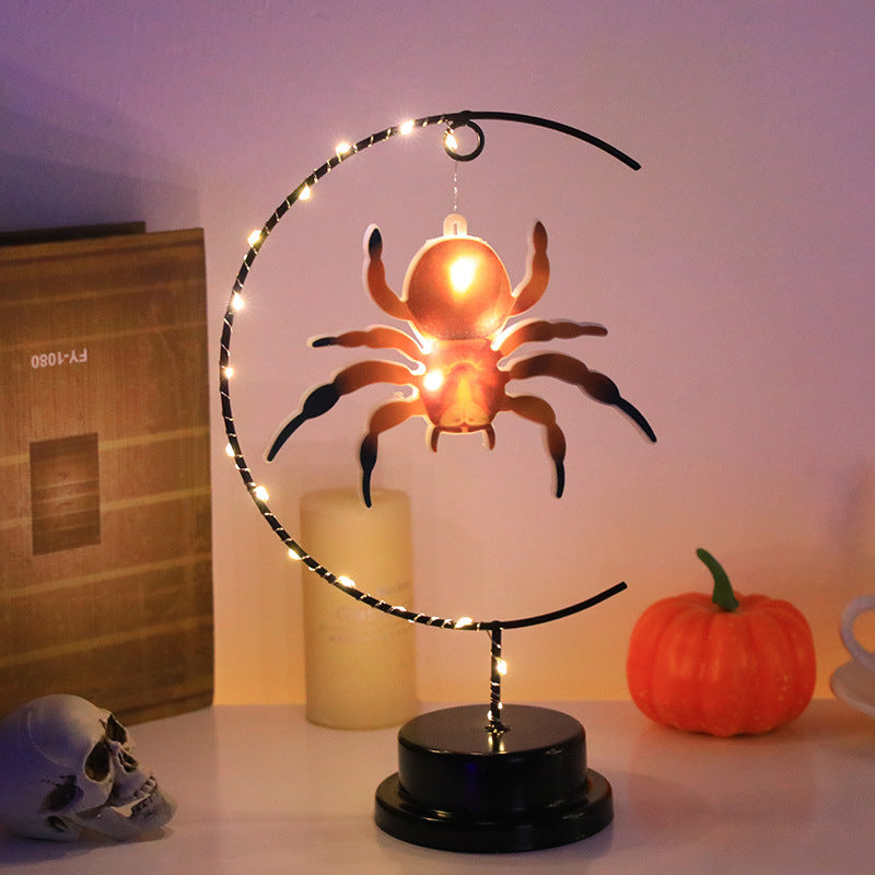Lampada decorativa da modellazione in ferro battuto a LED per Halloween, lampada decorativa per atmosfera
