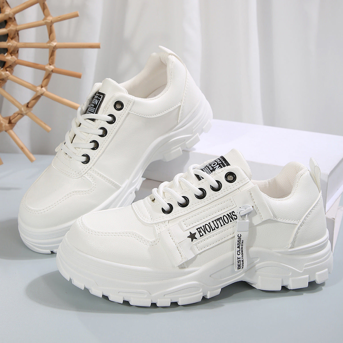 Lace-up Sports Shoes With Side-Zipper Design Shoes For Women