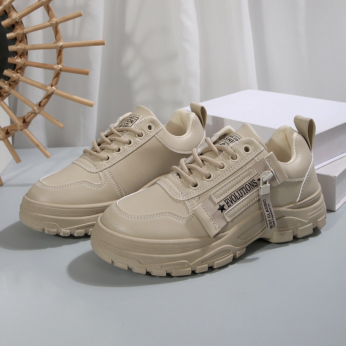 Lace-up Sports Shoes With Side-Zipper Design Shoes For Women