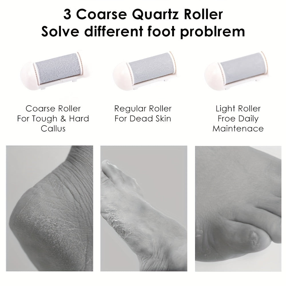 Electric Foot Grinder And Callus Remover With 3 Roller Heads