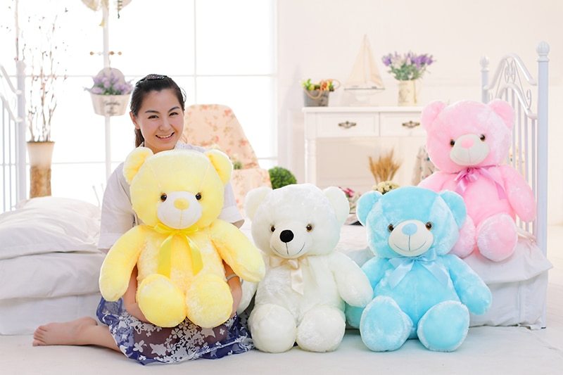 Creative Light Up LED Teddy Bear With Christmas Gift For Kids Pillow