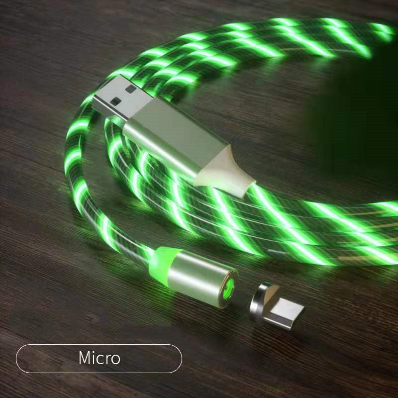 Cavo Micro USB con illuminazione a ricarica rapida magnetica Cavo di ricarica magnetica a LED Cavo di tipo C