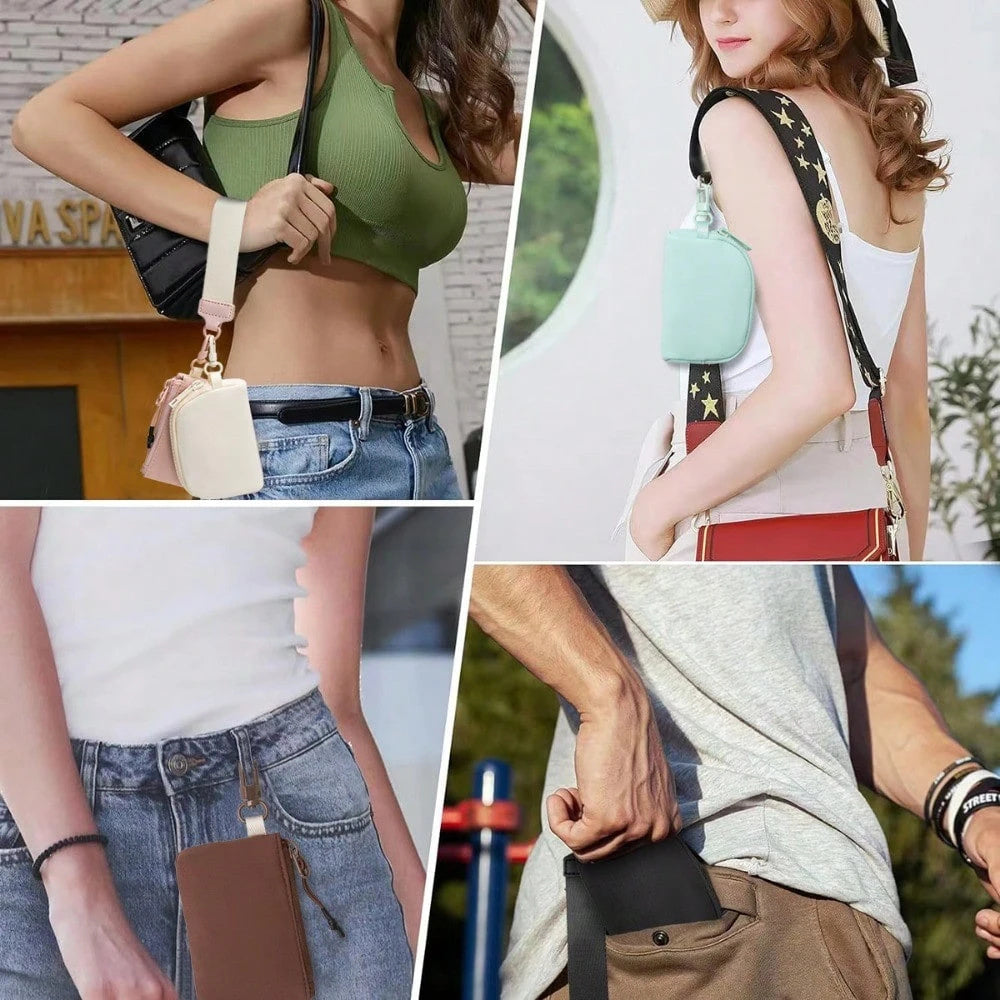 Mini Zip Dual Pouch Wristlet For Women