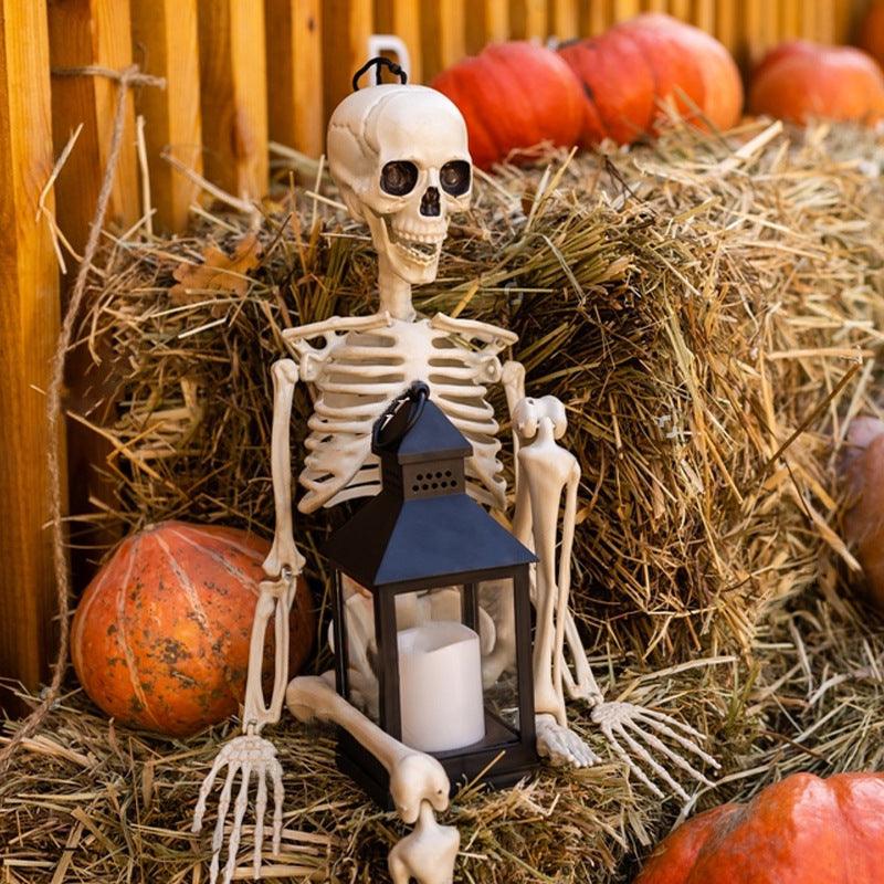 Halloween Movable Joint Skeleton Plastic Model 90cm Party Outdoor Decoration Props