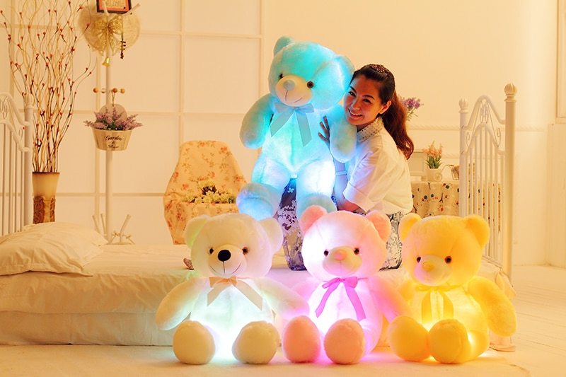 Creative Light Up LED Teddy Bear With Christmas Gift For Kids Pillow
