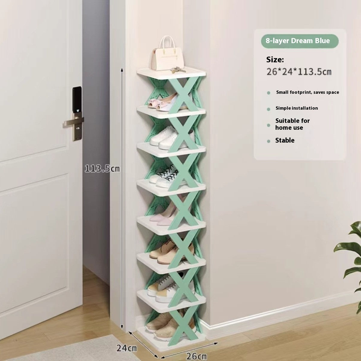 Dust-proof Door Narrow Folding Shoe Rack For Small Office Dormitory
