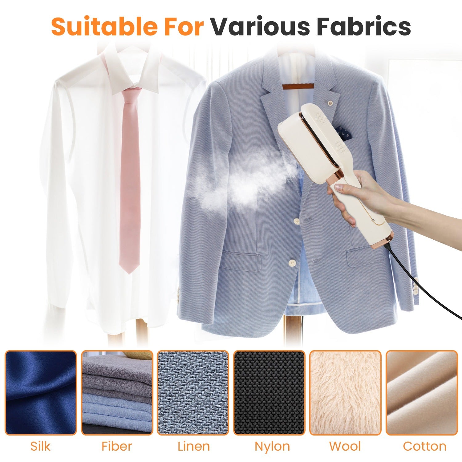 3 In 1 Travel Steamer For Clothes With 180 Degree Flip Head