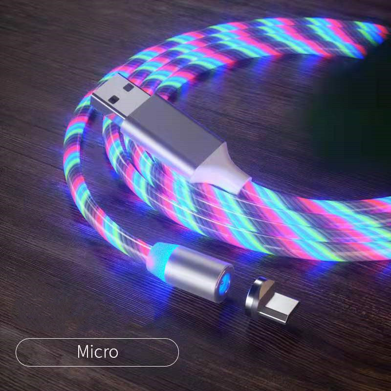 Cavo Micro USB con illuminazione a ricarica rapida magnetica Cavo di ricarica magnetica a LED Cavo di tipo C