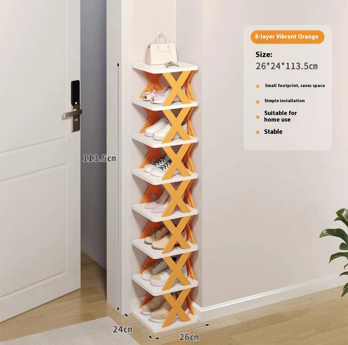 Dust-proof Door Narrow Folding Shoe Rack For Small Office Dormitory