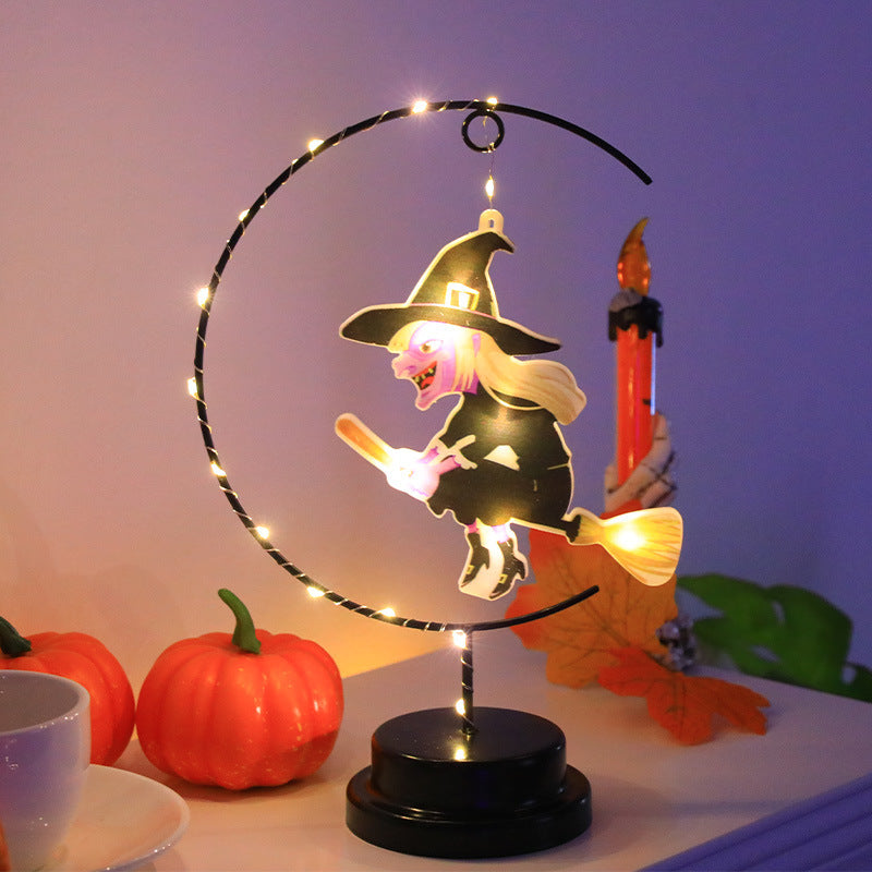 Lampada decorativa da modellazione in ferro battuto a LED per Halloween, lampada decorativa per atmosfera