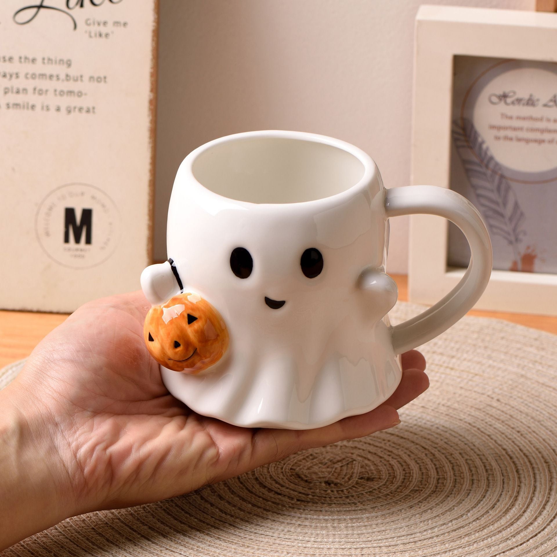 Bicchiere d'acqua creativo e carino a forma di zucca e fantasma per Halloween