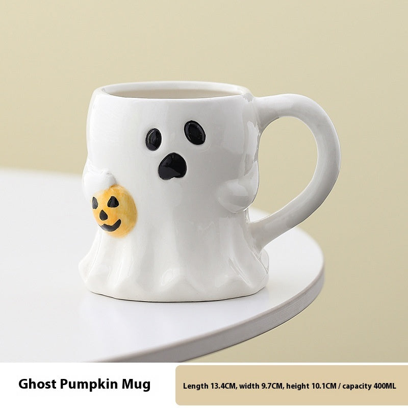Tazza in ceramica di Halloween con simpatica zucca fantasma