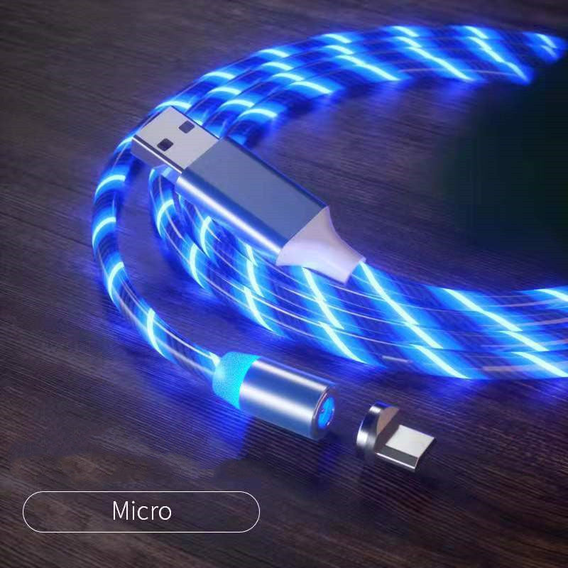 Cavo Micro USB con illuminazione a ricarica rapida magnetica Cavo di ricarica magnetica a LED Cavo di tipo C