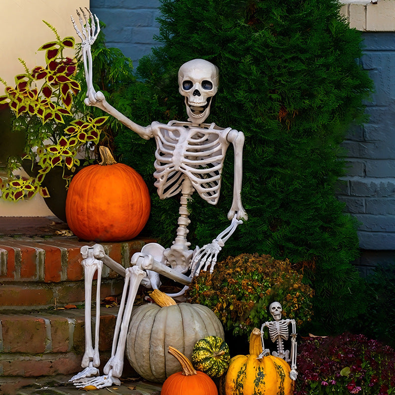 Halloween Movable Joint Skeleton Plastic Model 90cm Party Outdoor Decoration Props