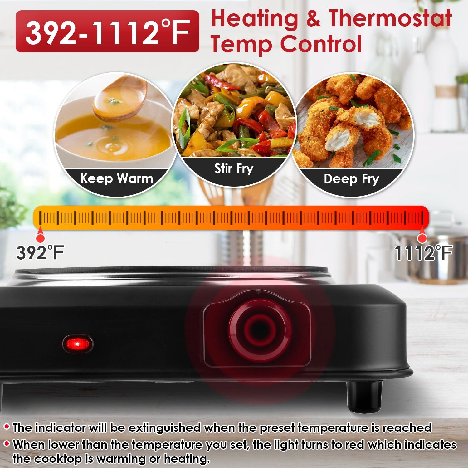 1Pc 1200W Electric Infrared Single Burner Portable Heating Hot Plate