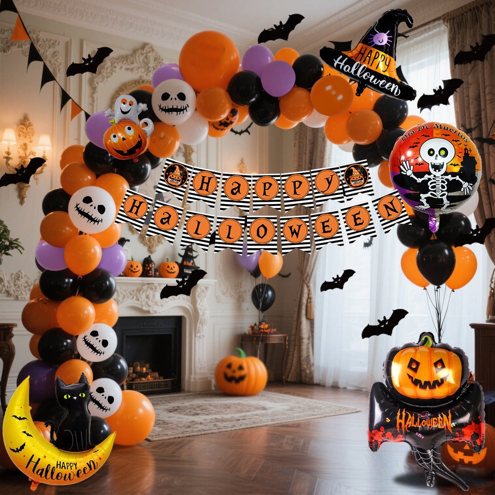 Set di palloncini con bandiera da appendere per Halloween, decorazioni per feste