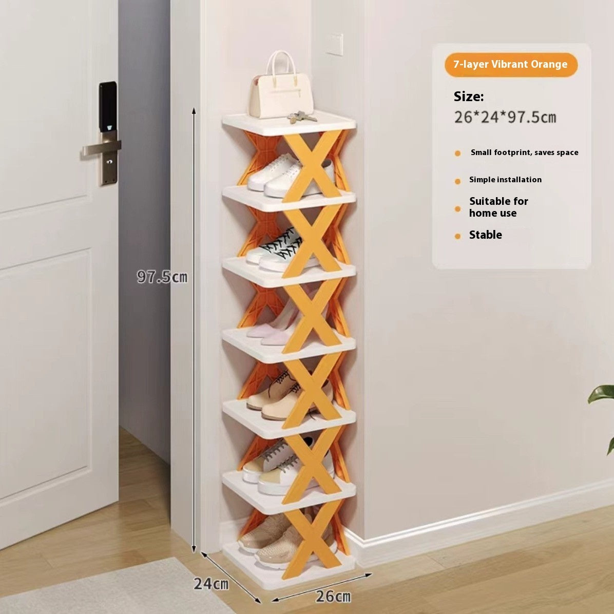 Dust-proof Door Narrow Folding Shoe Rack For Small Office Dormitory
