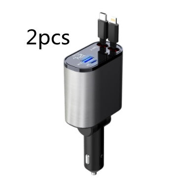 Caricabatteria da auto in metallo da 100 W con ricarica super veloce, adattatore per accendisigari USB e TYPE-C