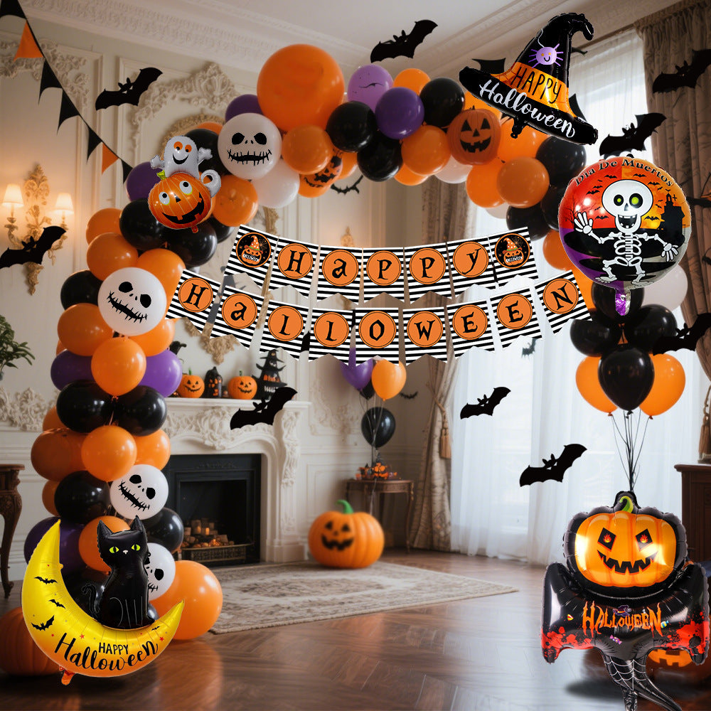 Set di palloncini con bandiera da appendere per Halloween, decorazioni per feste