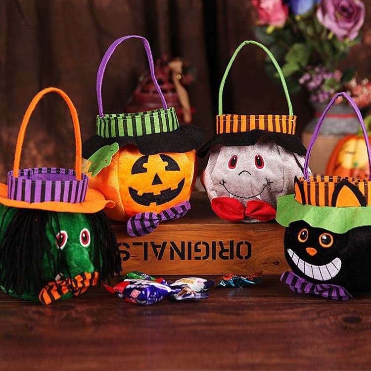Graziosa borsa di caramelle a forma di zucca di Halloween - Cesto regalo per bambini e accessorio per cosplay