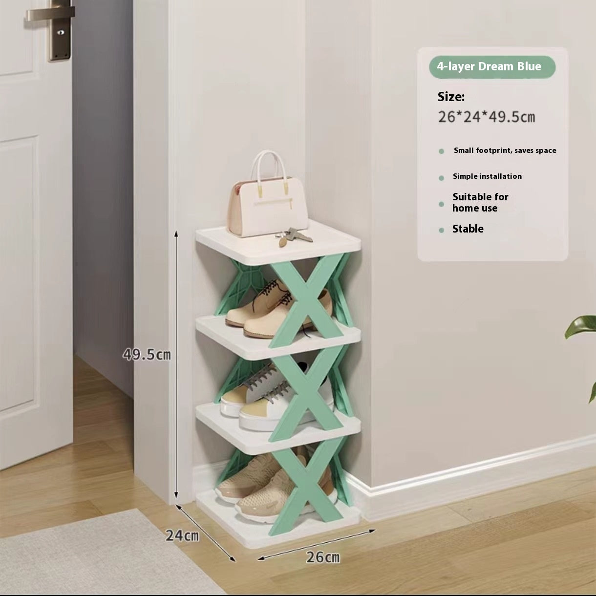 Dust-proof Door Narrow Folding Shoe Rack For Small Office Dormitory