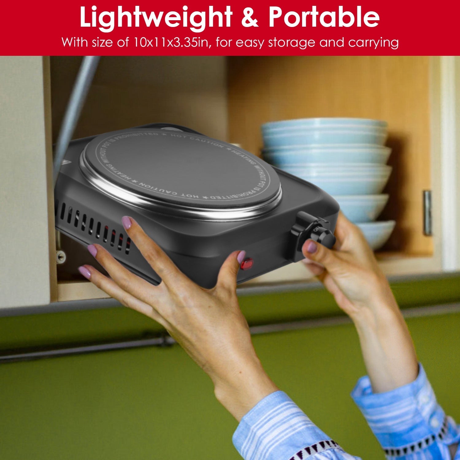 1Pc 1200W Electric Infrared Single Burner Portable Heating Hot Plate