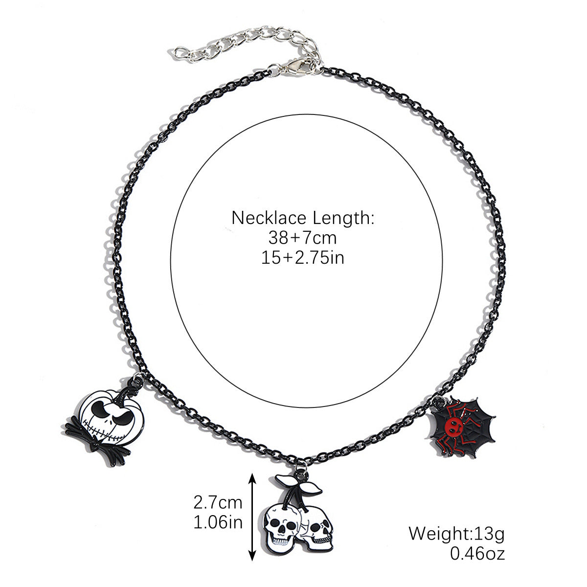 Collana di Halloween Pipistrello Fantasma Teschio Ciondolo Zucca Ragno Accessori