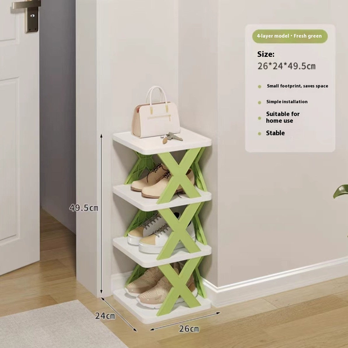 Dust-proof Door Narrow Folding Shoe Rack For Small Office Dormitory