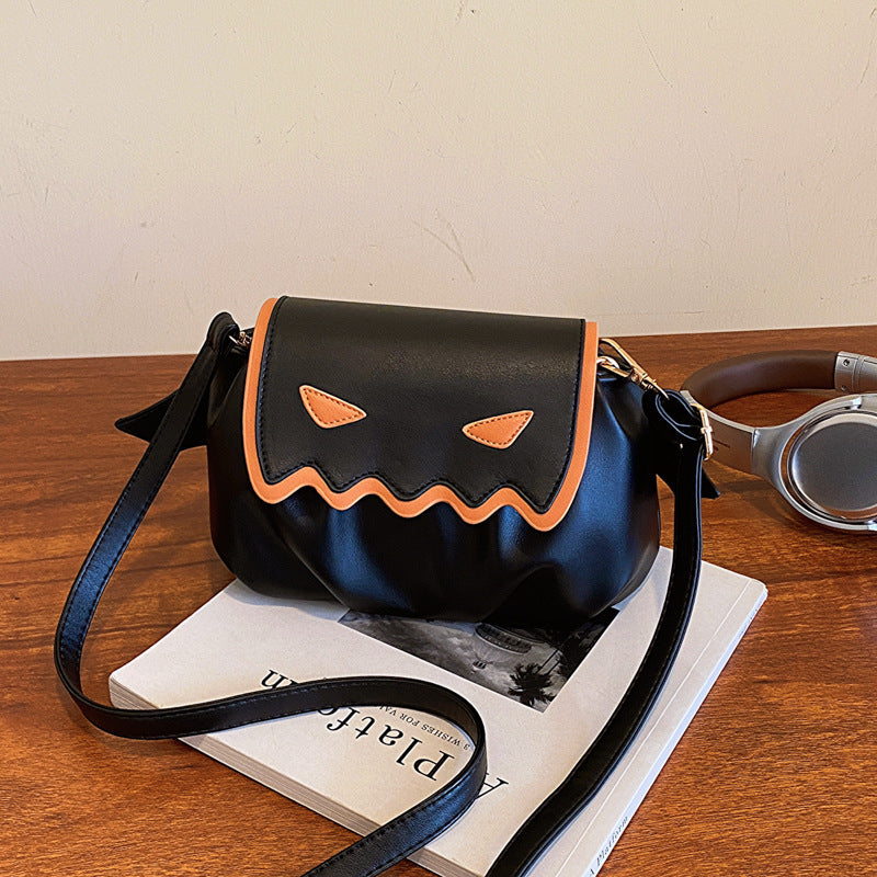 Borsa a tracolla con ali a forma di zucca di Halloween – Borsa a mano con simpatico cartone animato