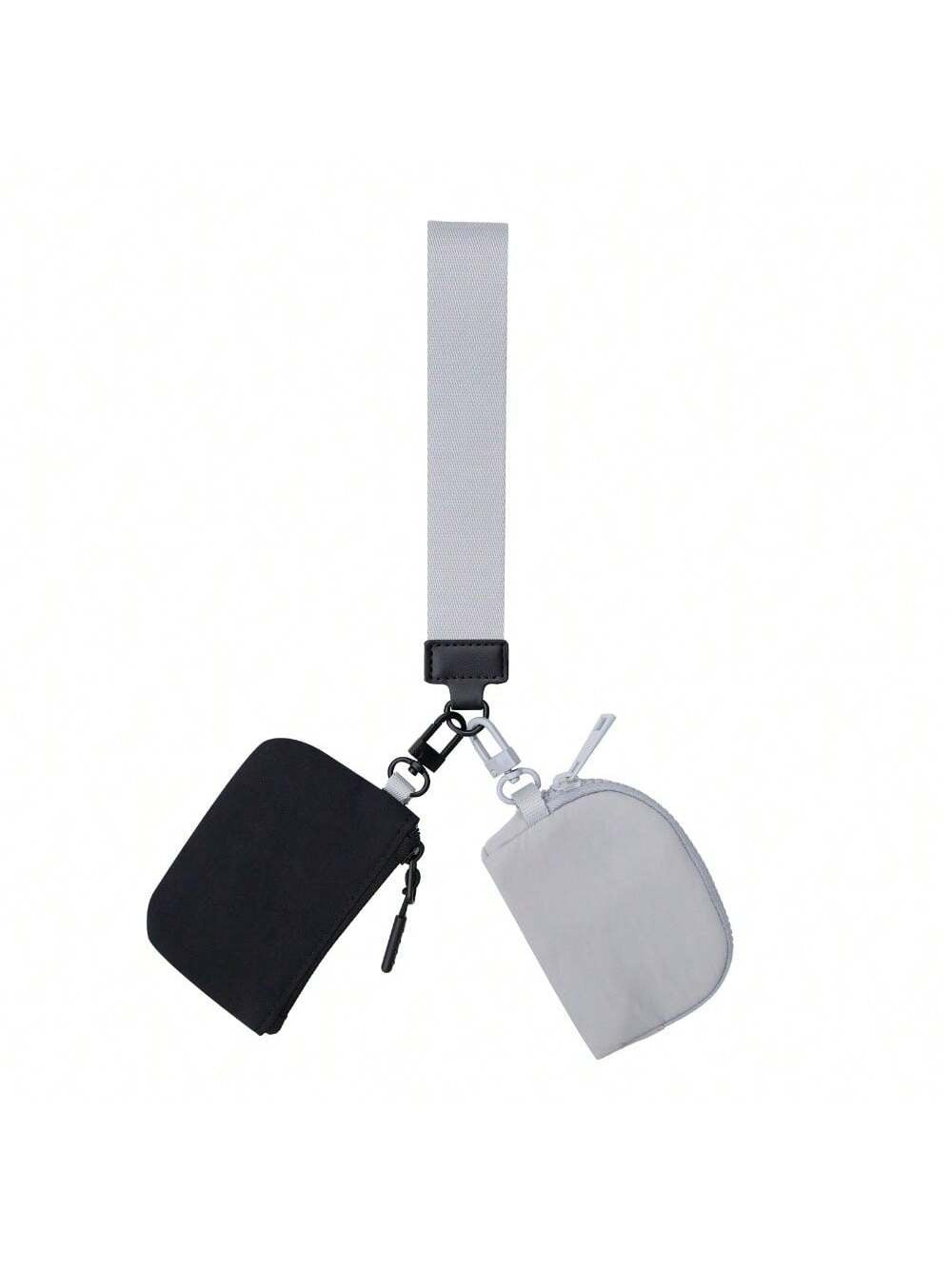 Mini Zip Dual Pouch Wristlet For Women
