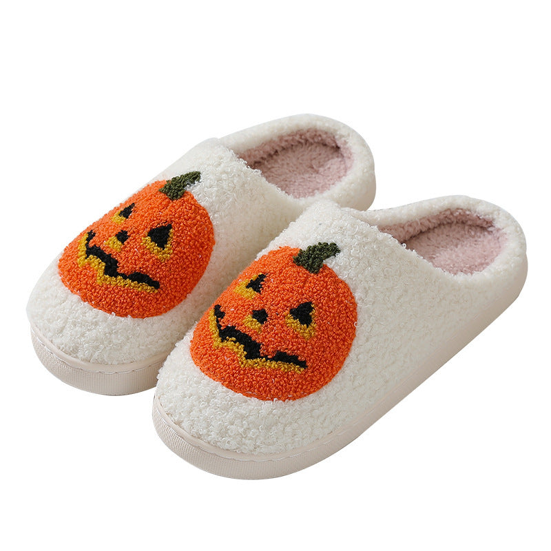 Comode pantofole a forma di zucca di Halloween: scarpe invernali da interno per coppie
