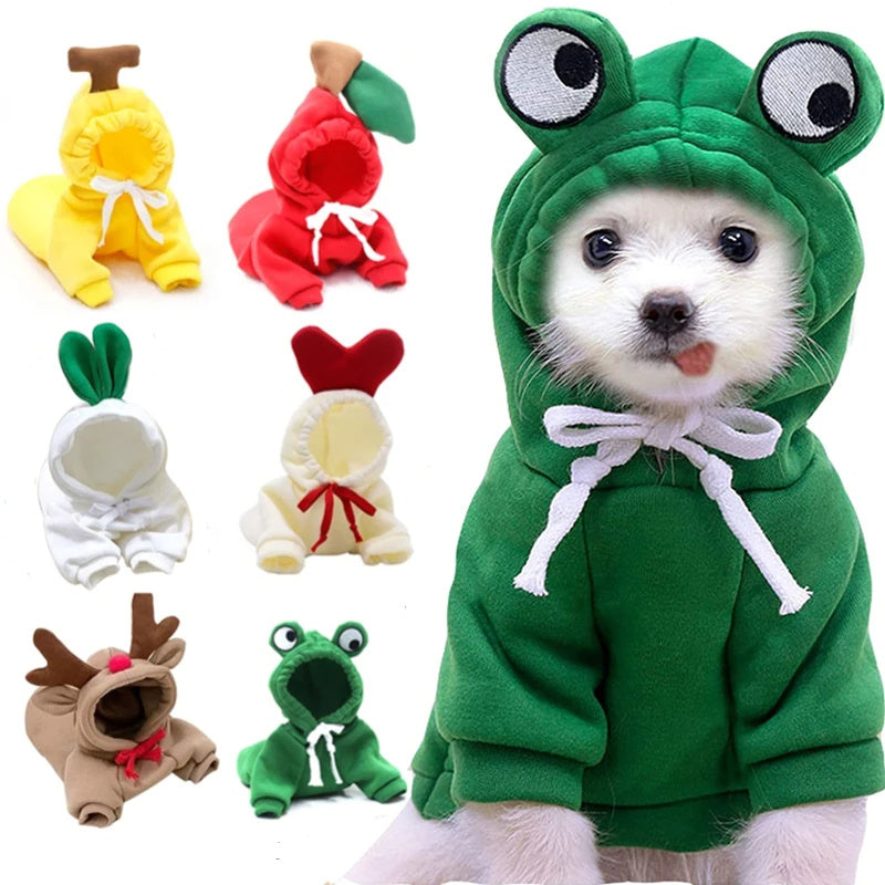 Dog Hoodies Winter Warm Fleece Pet Clothing Outfit