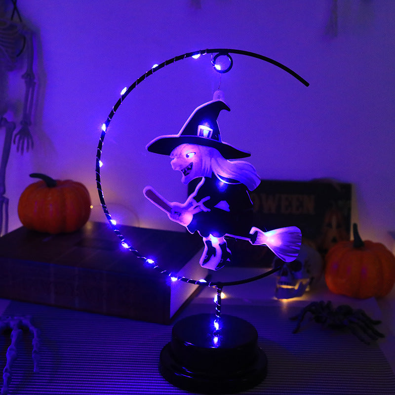 Lampada decorativa da modellazione in ferro battuto a LED per Halloween, lampada decorativa per atmosfera