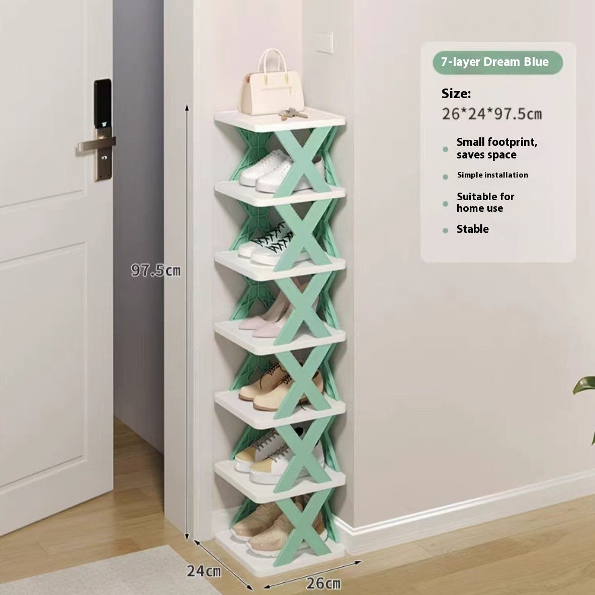 Dust-proof Door Narrow Folding Shoe Rack For Small Office Dormitory
