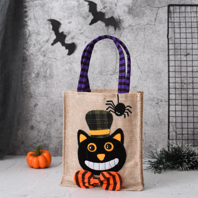 Borsa regalo di Halloween per bambini con caramelle, strega, teschio e zucca