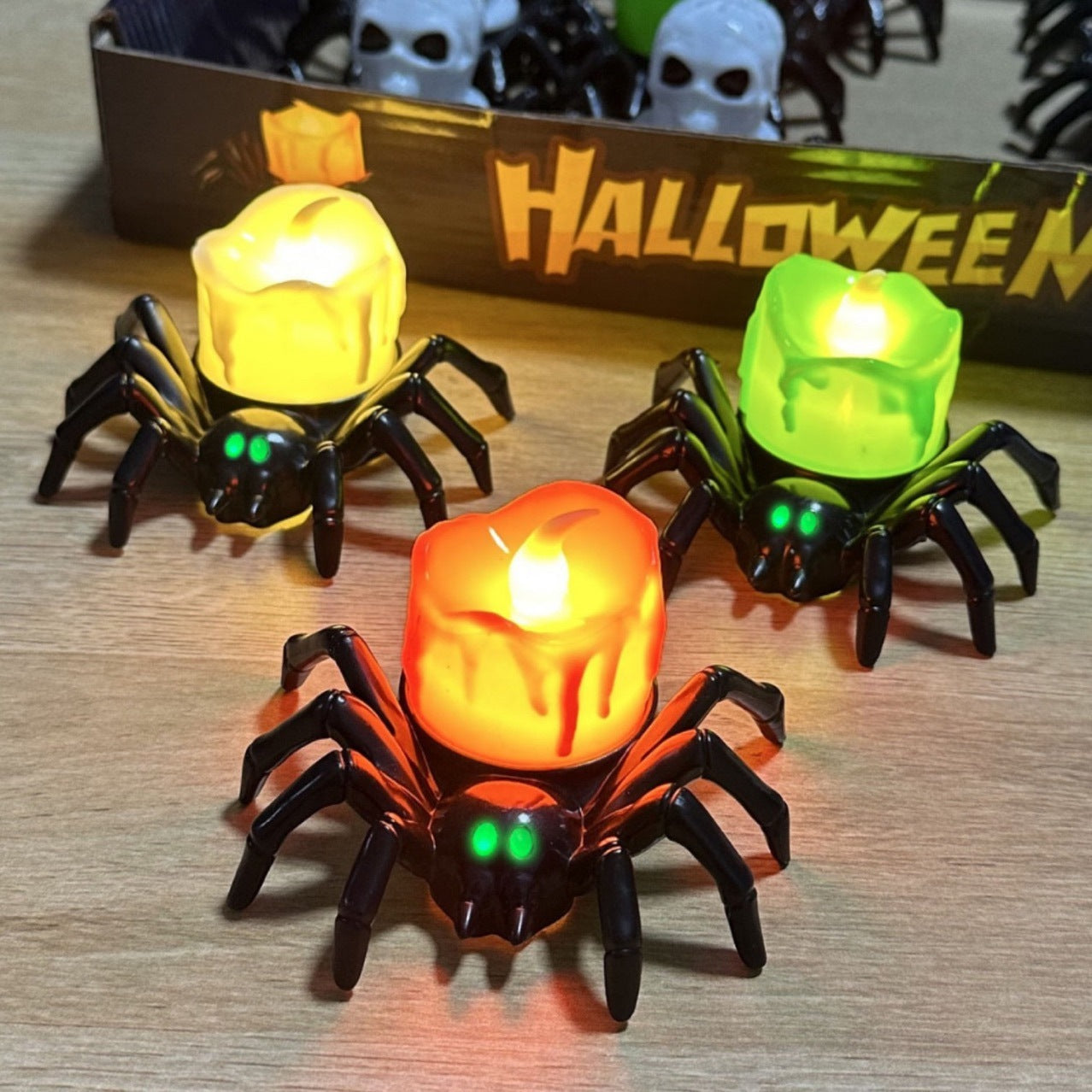 Luci notturne a forma di ragno per Halloween – Decorazioni per case infestate e feste